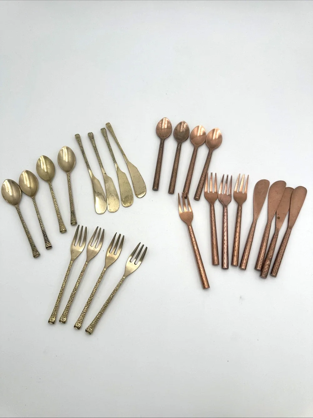 Gold And Rose Gold Plated Appetizer Silverware India 24 Pieces